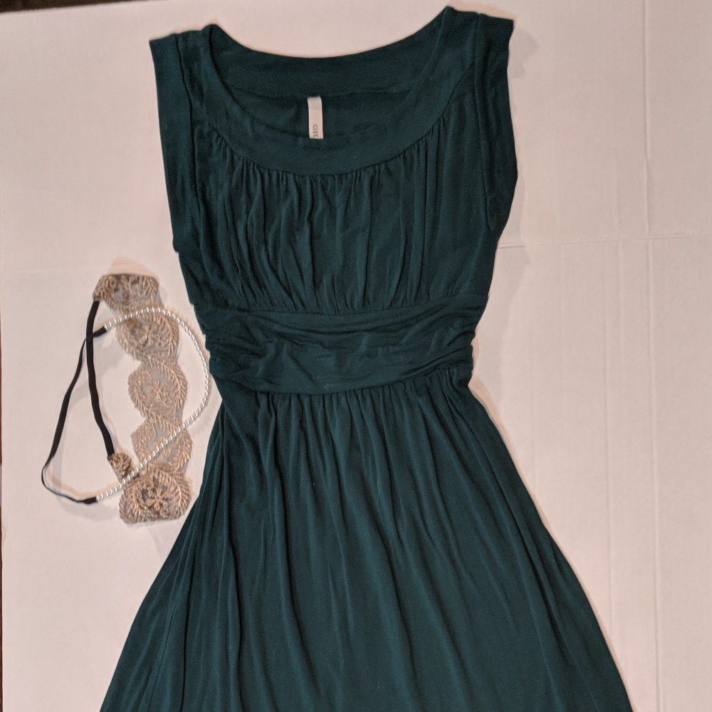 Gilli Jersey Dress in Hunter Green - S